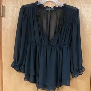 Frilly sheer dress shirt